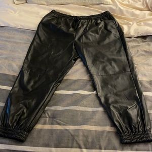 Zara pleather joggers